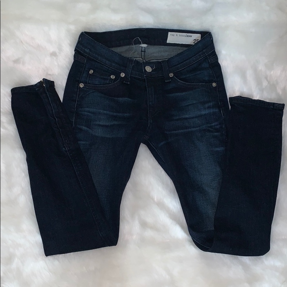 Rag & Bone dark blue jeans size 25 zippered ankle